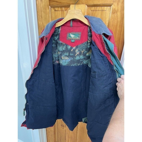 VTG Field & Stream Men’s Red Barn Work Chore Coat Gorpcore LG Corduroy Collar - Picture 5 of 16